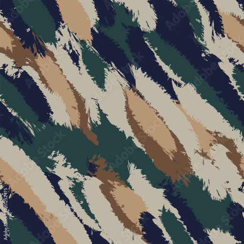 Neutral Colour Abstract Brush Strokes Seamless Pattern Design