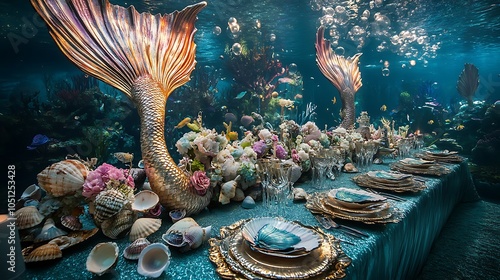 Beneath the waves an underwater dining experience with mermaids
