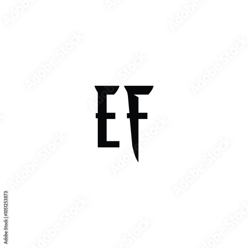 EF monogram logo design letter text name symbol monochrome logotype alphabet character simple logo