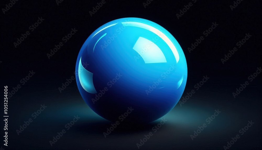 Vibrant Blue Sphere on Dark Background Vibrant Blue Sphere on Dark Background