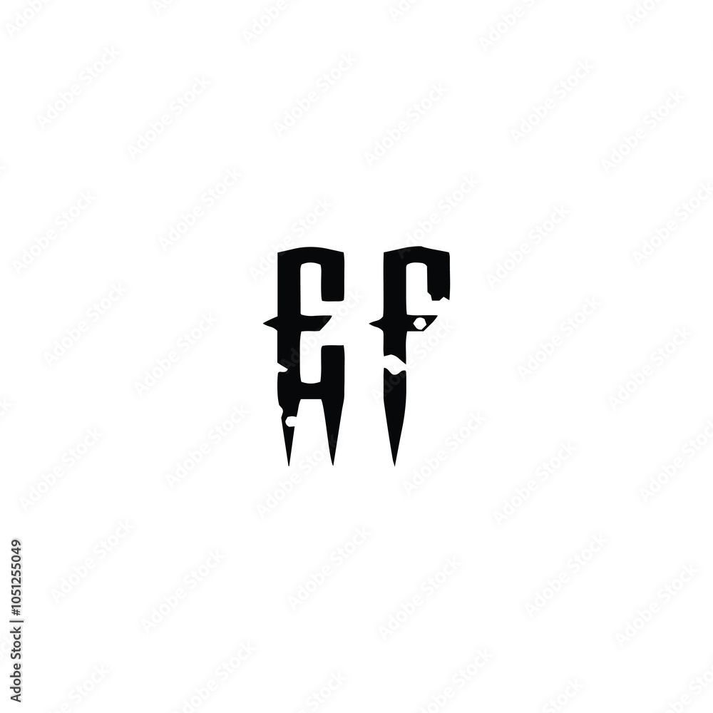 Obraz premium EF monogram logo design letter text name symbol monochrome logotype alphabet character simple logo