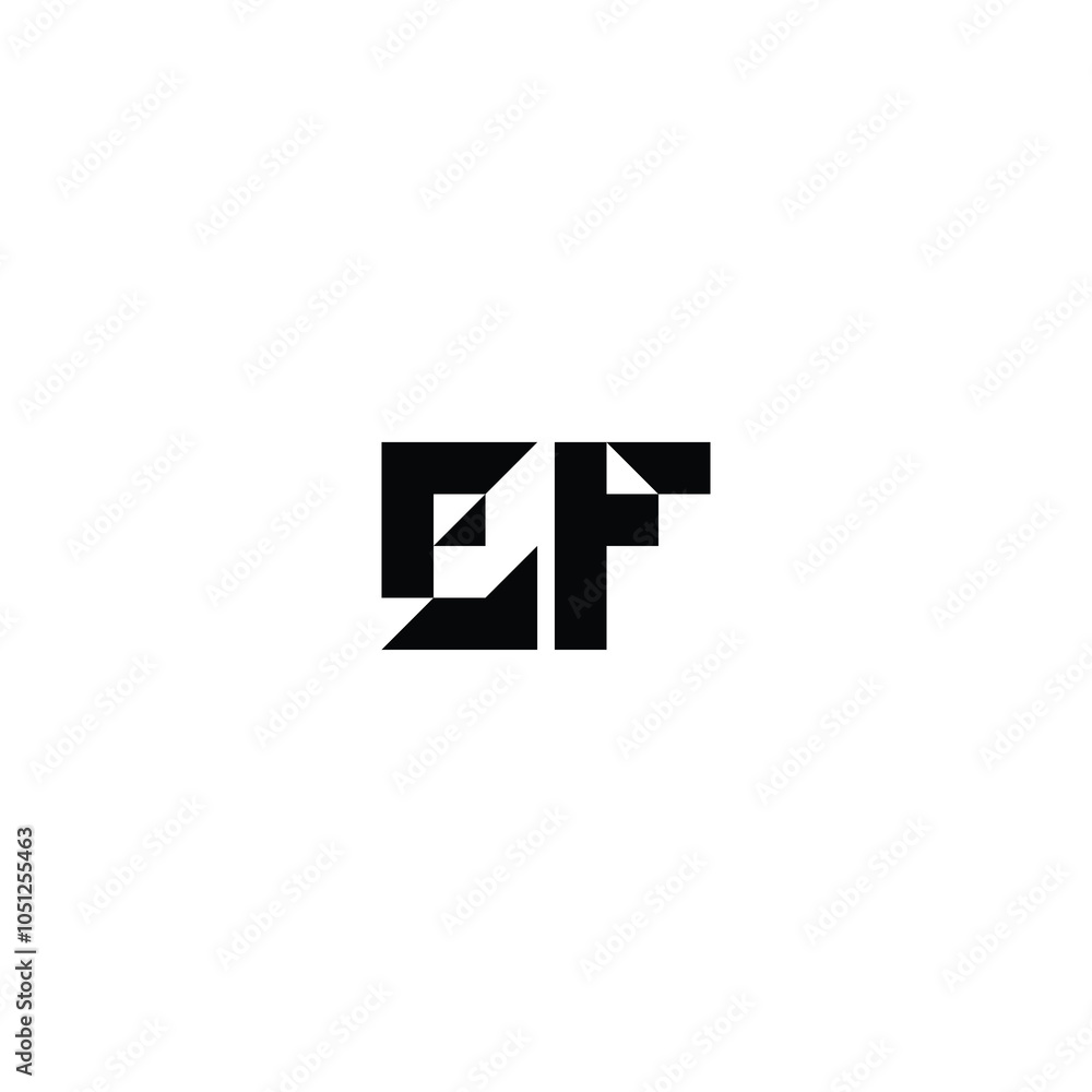 Fototapeta premium EF monogram logo design letter text name symbol monochrome logotype alphabet character simple logo