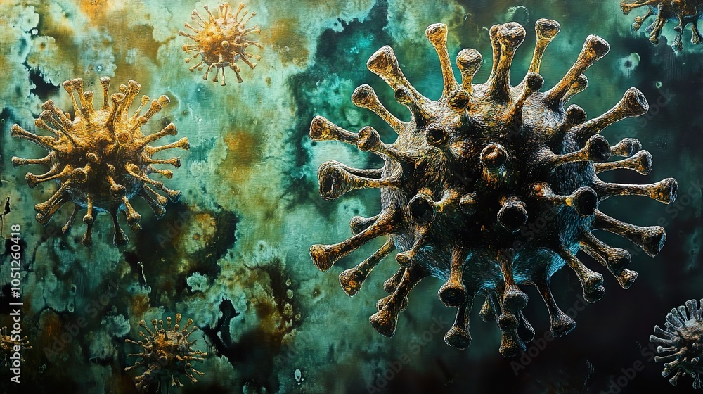 Microscopic View of a Virus - Science Illustration Microscopic View of a Virus - Science Illustration