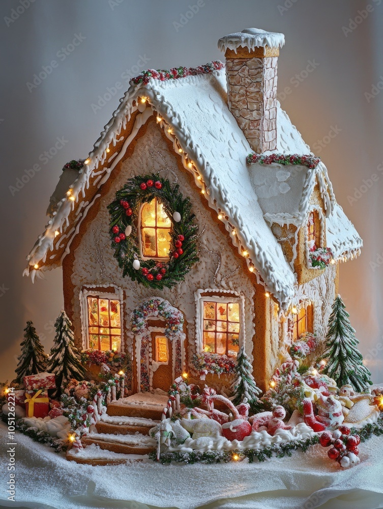 Ginger House Decorated with Christmas Lights Ginger House Decorated with Christmas Lights
