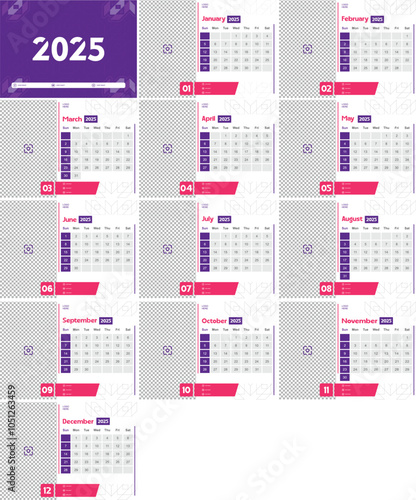 Businnes Calendar Desk Purple