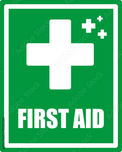 First aid symbol sign, vector illustration.
