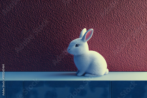 Rabbit illustration , 3D rendering photo