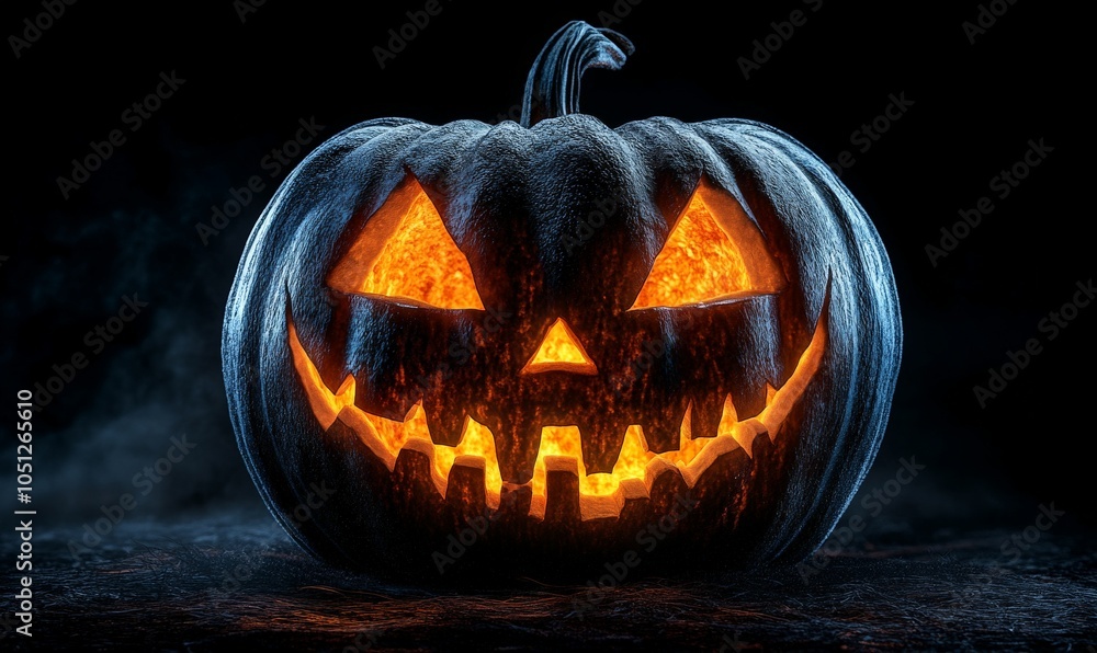 Fototapeta premium Real Jack O Lantern for halloween isolated on black background