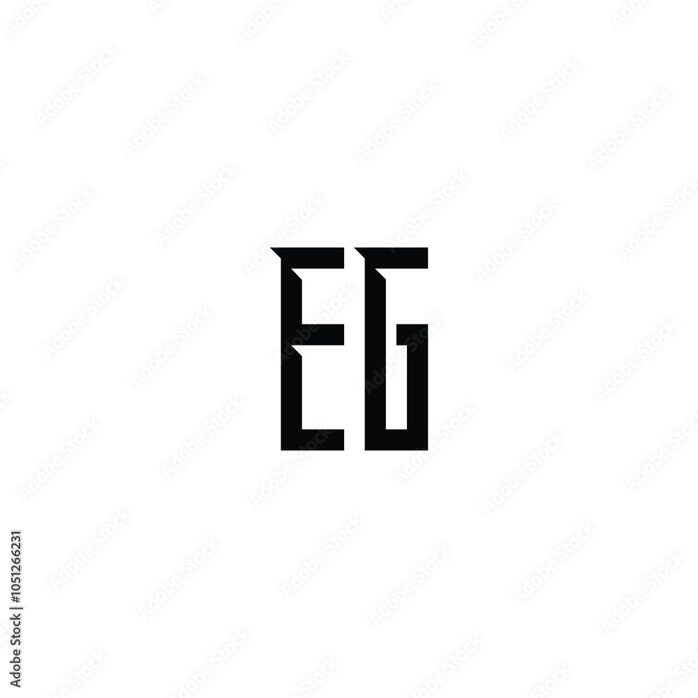 Obraz premium EG monogram logo design letter text name symbol monochrome logotype alphabet character simple logo