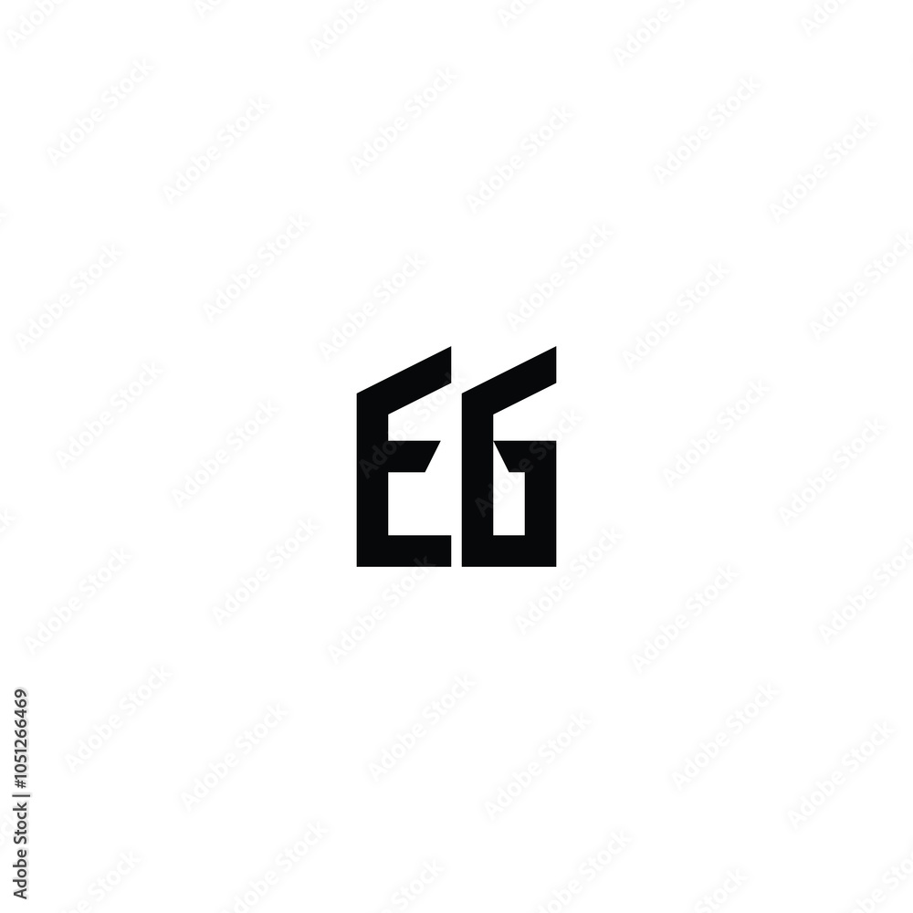Obraz premium EG monogram logo design letter text name symbol monochrome logotype alphabet character simple logo