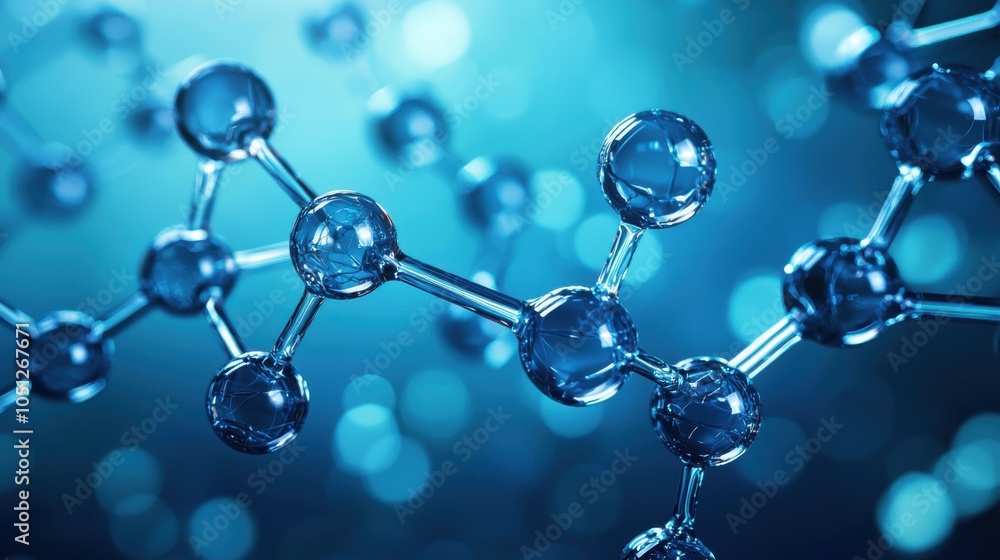 Futuristic Biotechnology Design with Shiny Molecules Futuristic Biotechnology Design with Shiny Molecules