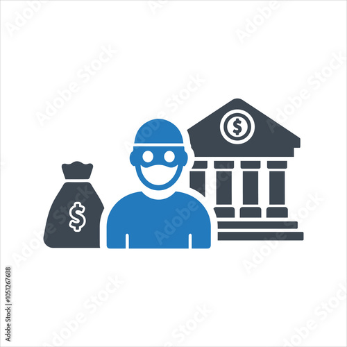Bandit icon. Crime. Bank robbery icon
