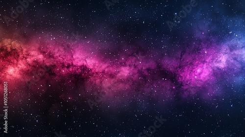 A stunning cosmic background featuring vibrant shades of pink and purple, scattered stars, and a mesmerizing galactic formation.