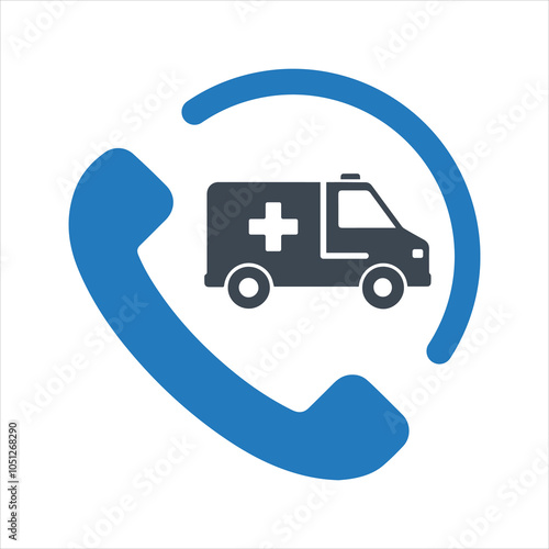 Ambulance car icon. Emergency call icon