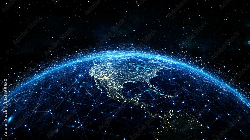 Obraz premium Digital Network Connecting the World