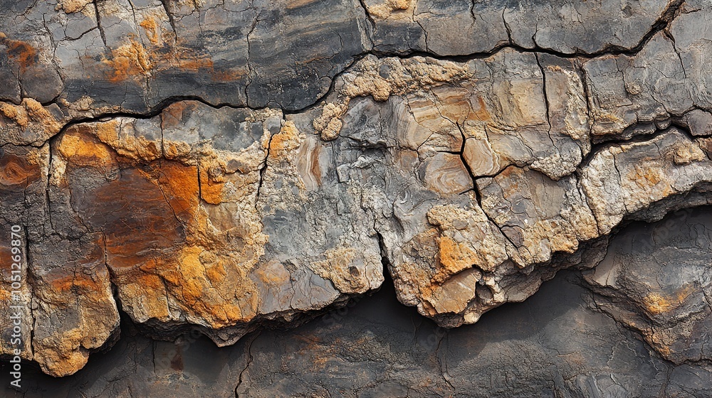 Close Up of a Cracked Rock Surface: A Natural Abstract Close Up of a Cracked Rock Surface: A Natural Abstract