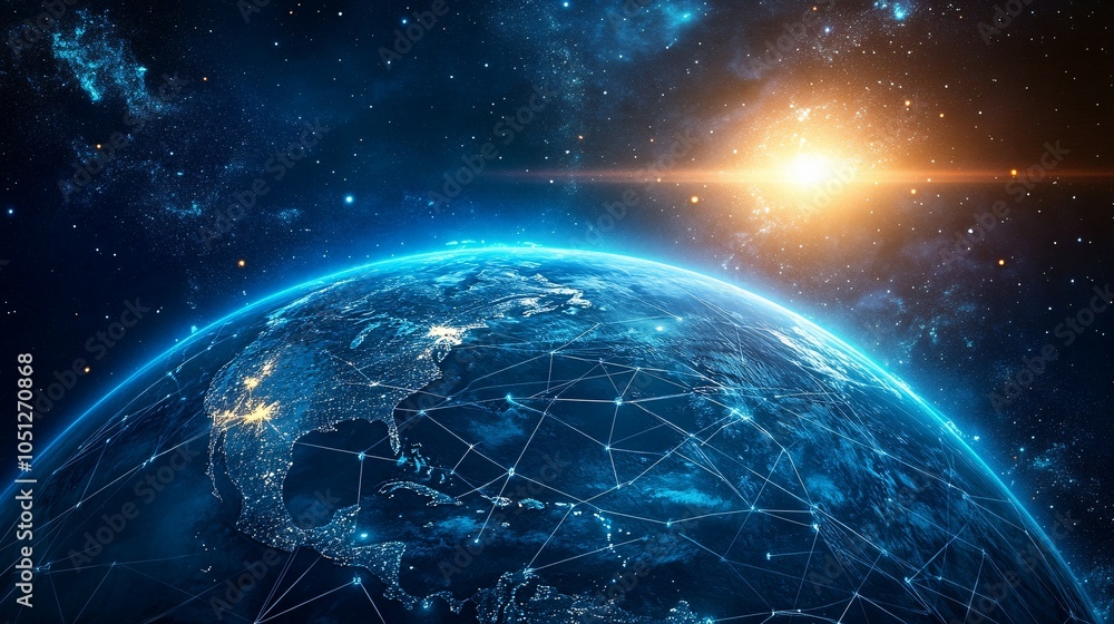 Fototapeta premium Digital Network Connecting the World