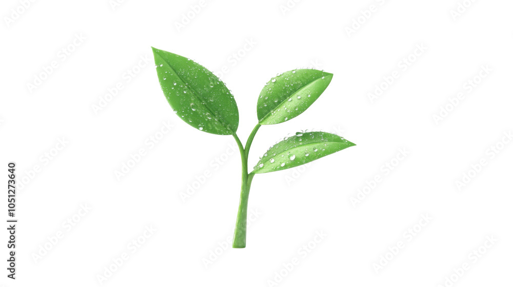 Close-up of green leaf stem with dew drops, symbolizing freshness, nature, and growth, isolated on transparent background. Close-up of green leaf stem with dew drops, symbolizing freshness, nature, and growth, isolated on transparent background.