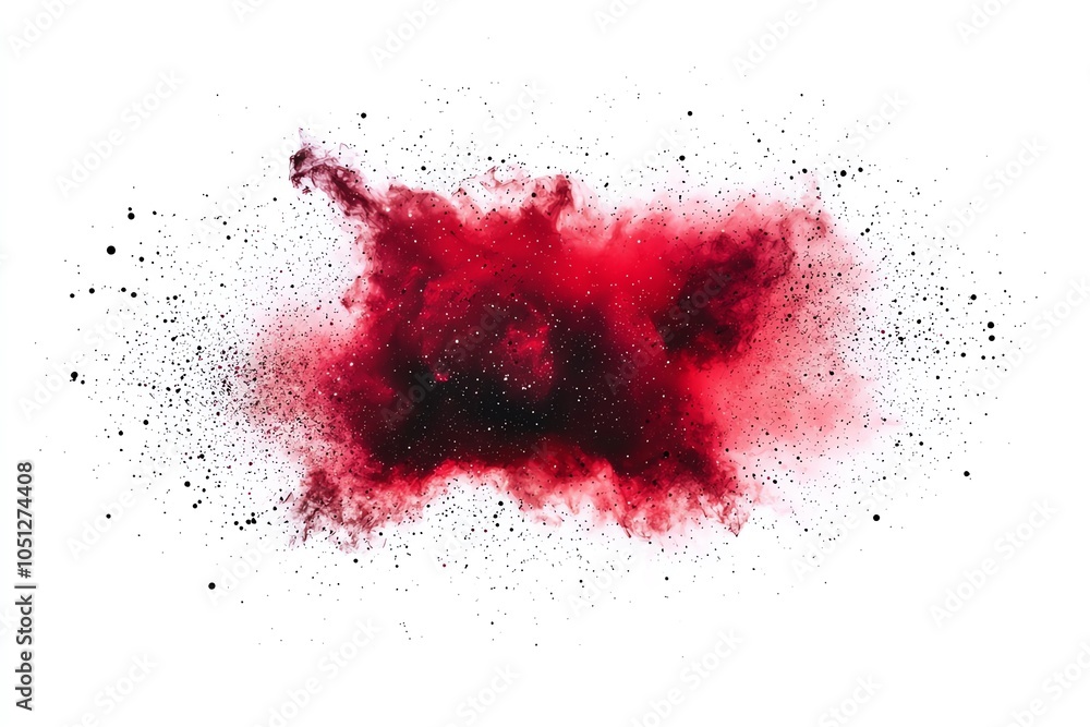 A vibrant explosion of red powder creates a dynamic and artistic visual effect, perfect for creative projects and design work. A vibrant explosion of red powder creates a dynamic and artistic visual effect, perfect for creative projects and design work.