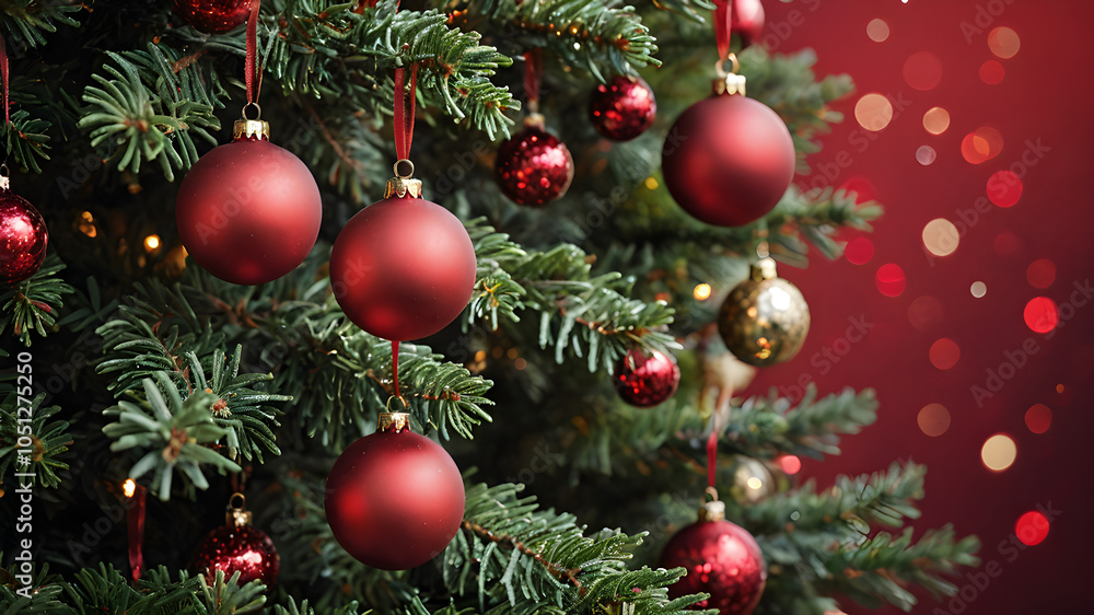 Close-Up of Decorated Christmas Tree: Celebrating the Magic of Christmas with a Festive Backdrop. Beautiful Macro photography shows many pendants, branches and leaves and ornaments. Generative AI Close-Up of Decorated Christmas Tree: Celebrating the Magic of Christmas with a Festive Backdrop. Beautiful Macro photography shows many pendants, branches and leaves and ornaments. Generative AI