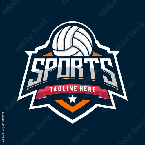 Volleyball logo design vector illustration, for volleyball club