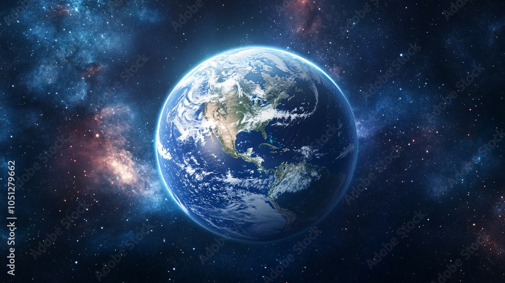 Obraz premium Earth in the Vastness of Space