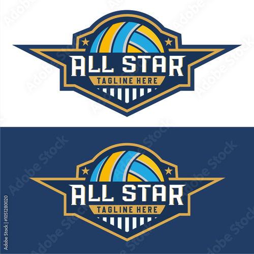 Volleyball logo design vector illustration, for volleyball club