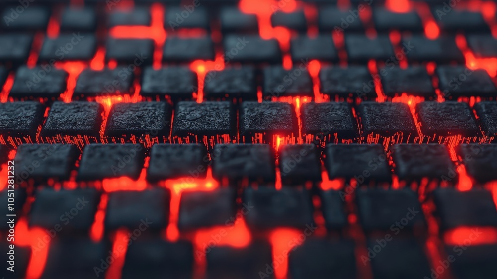 Fototapeta premium Encrypted breach visualized as a shattering firewall with complex code fractals cyber warfare encryption breach