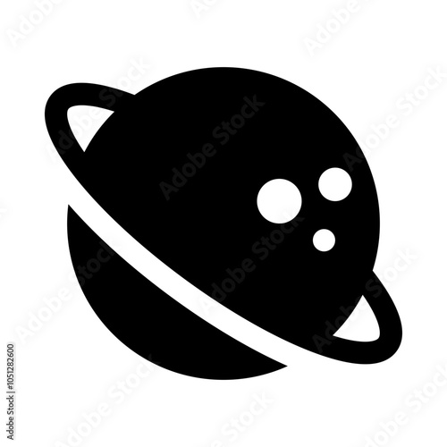 Saturn planet ring icon glyph