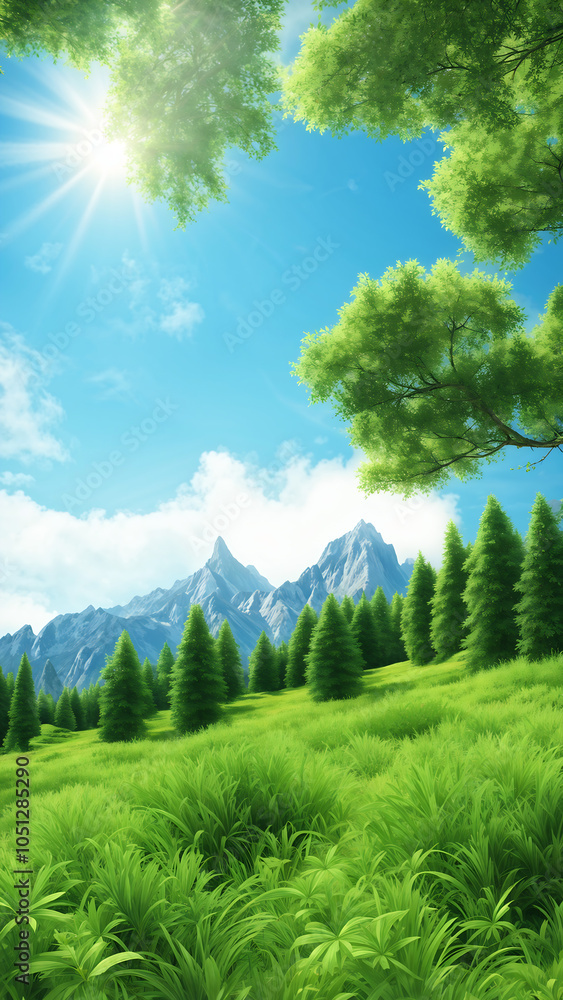 Fototapeta premium Mountains and fields