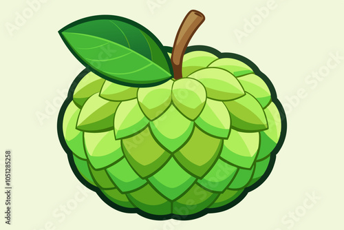 Sugar apple fruit vector art illustration