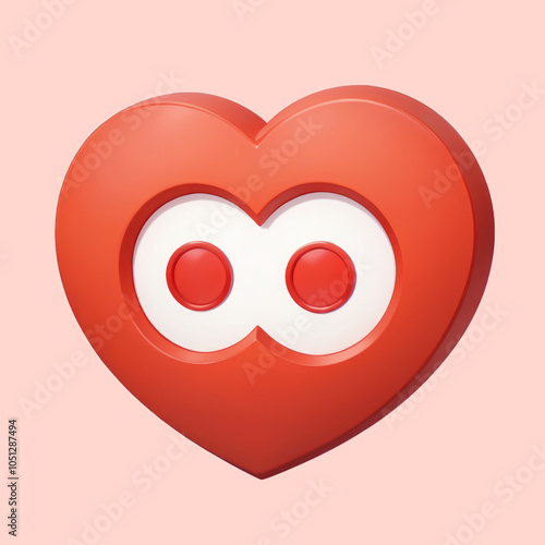 red unlimited heart icon cartoon illustration