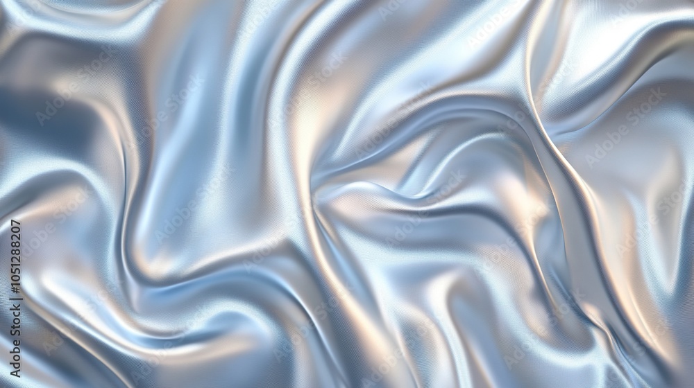 3d chrome liquid wavy texture, silver silk fabric background or smooth metal foil. 3d chrome liquid wavy texture, silver silk fabric background or smooth metal foil.