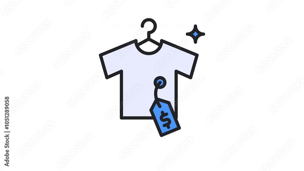 Shirt Price Label Animated Icon. Alpha Channel 4K Resolution Shirt Price Label Animated Icon. Alpha Channel 4K Resolution