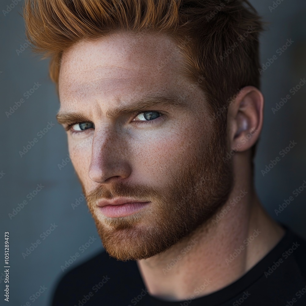 Obraz premium Man with beard in close-up