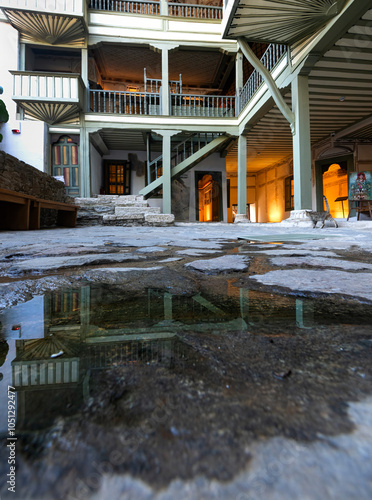 Historical Birgi houses and streets photo