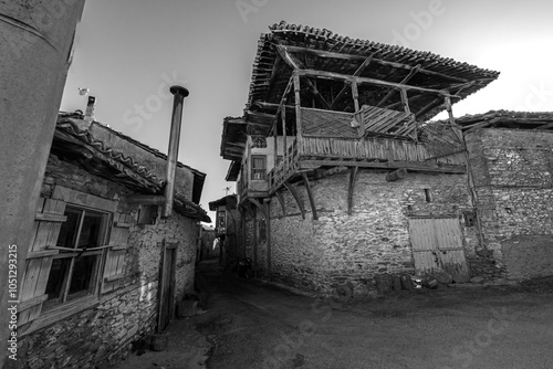 Historical Birgi houses and streets photo