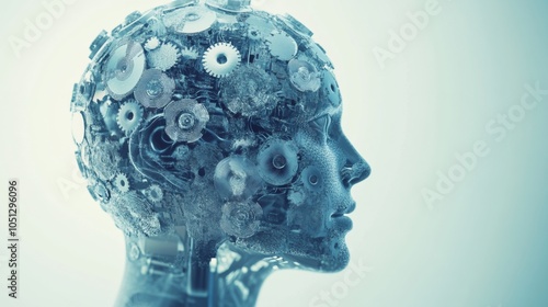 Futuristic Robotic Head with Gears and Circuits photo