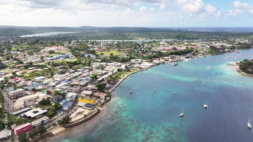 Harborside Capital Of Port Vila On The Island Of Efate, Shefa Province, Vanuatu. Aerial Shot photo