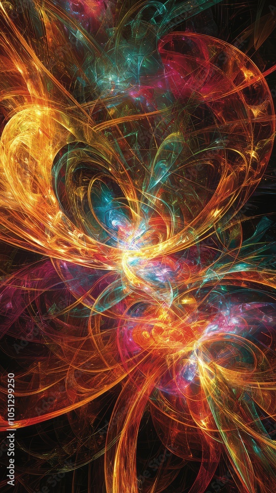 Cosmic Abstract Art with Vibrant Colors and Swirls Cosmic Abstract Art with Vibrant Colors and Swirls