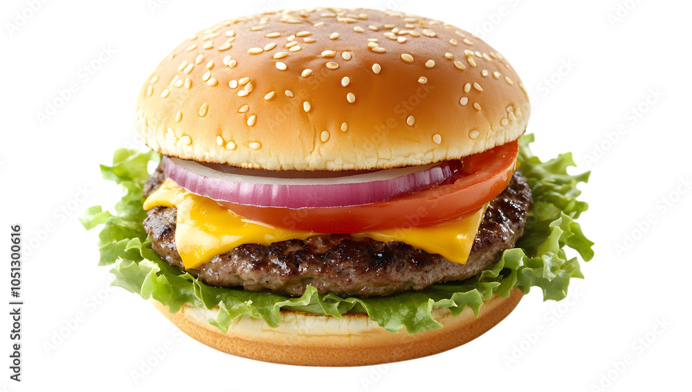 Delicious Cheeseburger with Fresh Toppings Delicious Cheeseburger with Fresh Toppings
