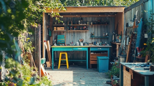 Wallpaper Mural Vibrant Garden Shed and Workshop Space Torontodigital.ca
