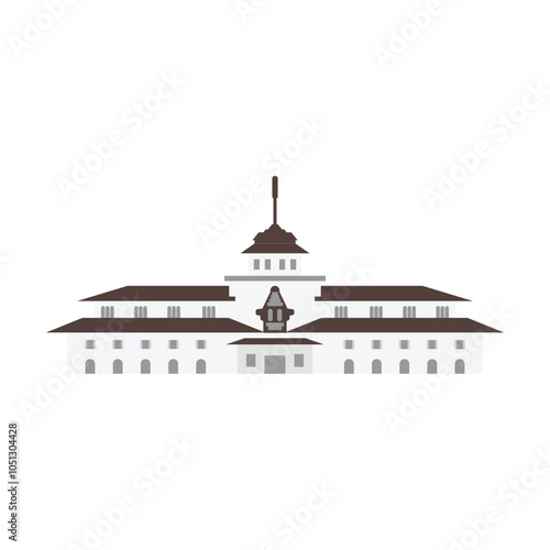 Landmark Gedung Sate Vector Illustration