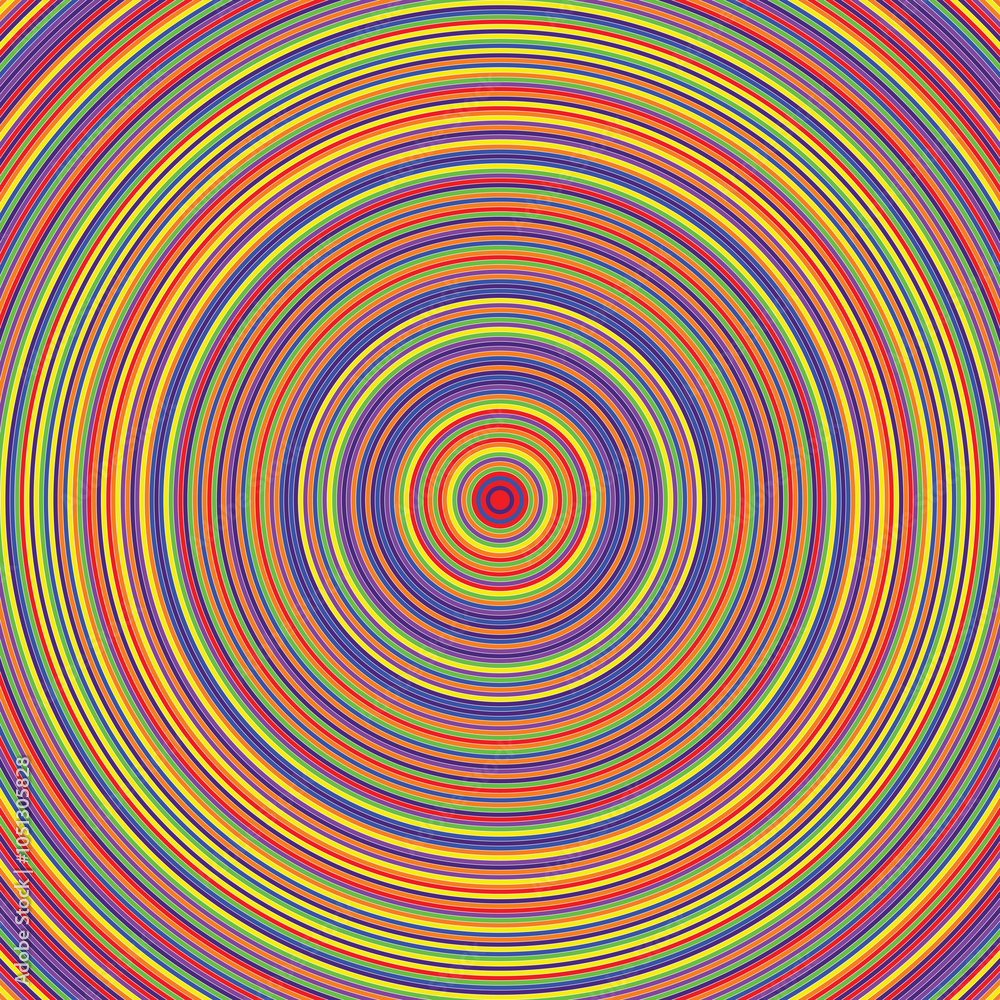 Naklejka premium colorful concentric circles sharing the same center creating bold geometric patternsy