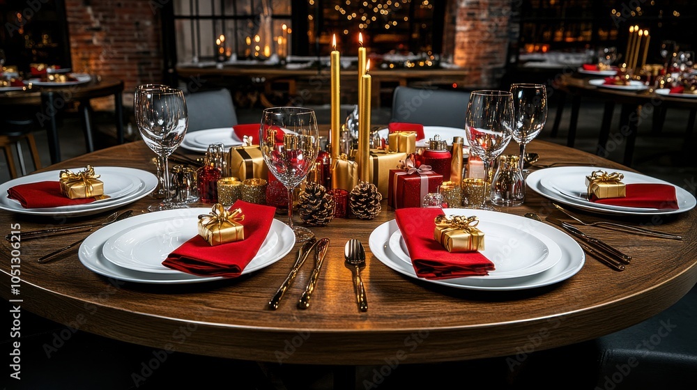 Elegant Christmas Dinner Table Setting Elegant Christmas Dinner Table Setting