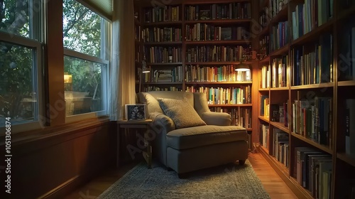 Cozy Reading Nook in a Serene Atmosphere