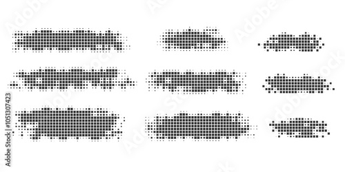 Set of paint streaks .Strip paint .Pixel banner. Abstract pixel background for the inscription. Vector illustration.
