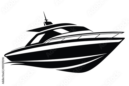 yacht silhouette vector illustration. EPS File