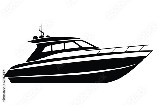 yacht silhouette vector illustration. EPS File