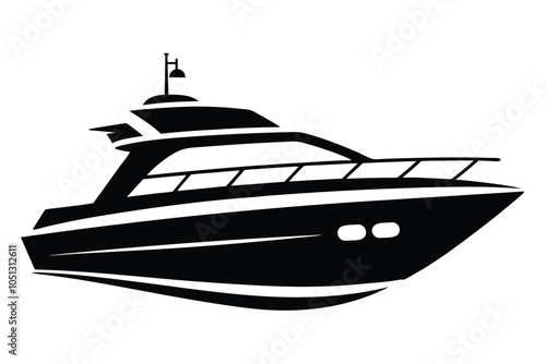 yacht silhouette vector illustration. EPS File